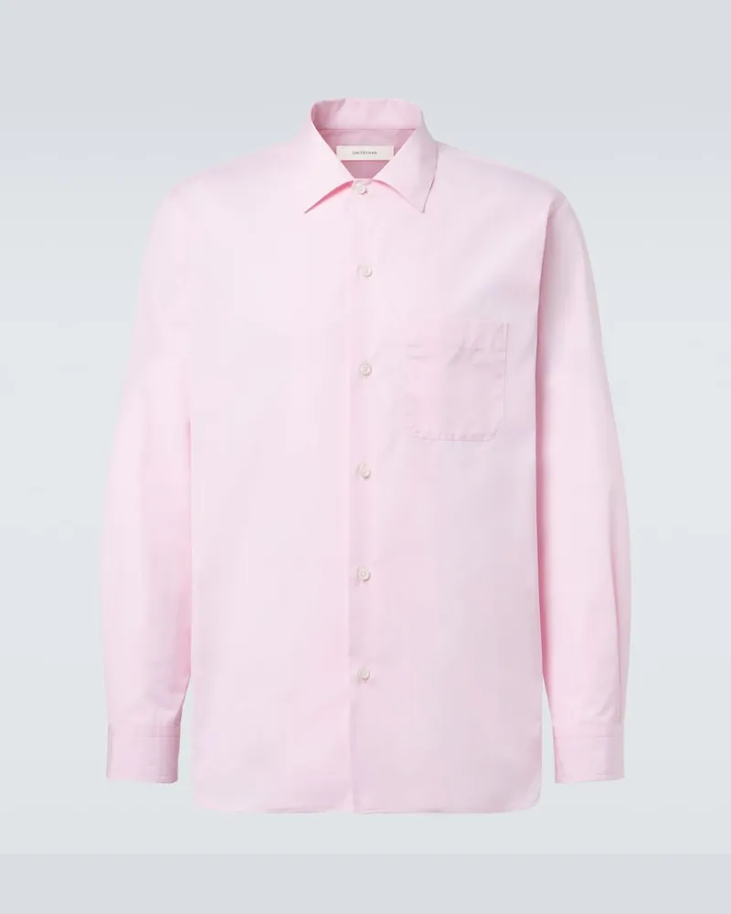 Umit Benan Hemd Weekend aus Baumwollpopeline Rosa