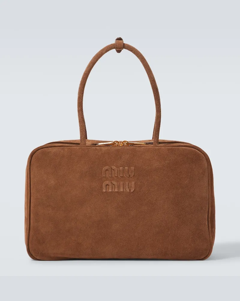 Miu Miu Tote aus Veloursleder Braun