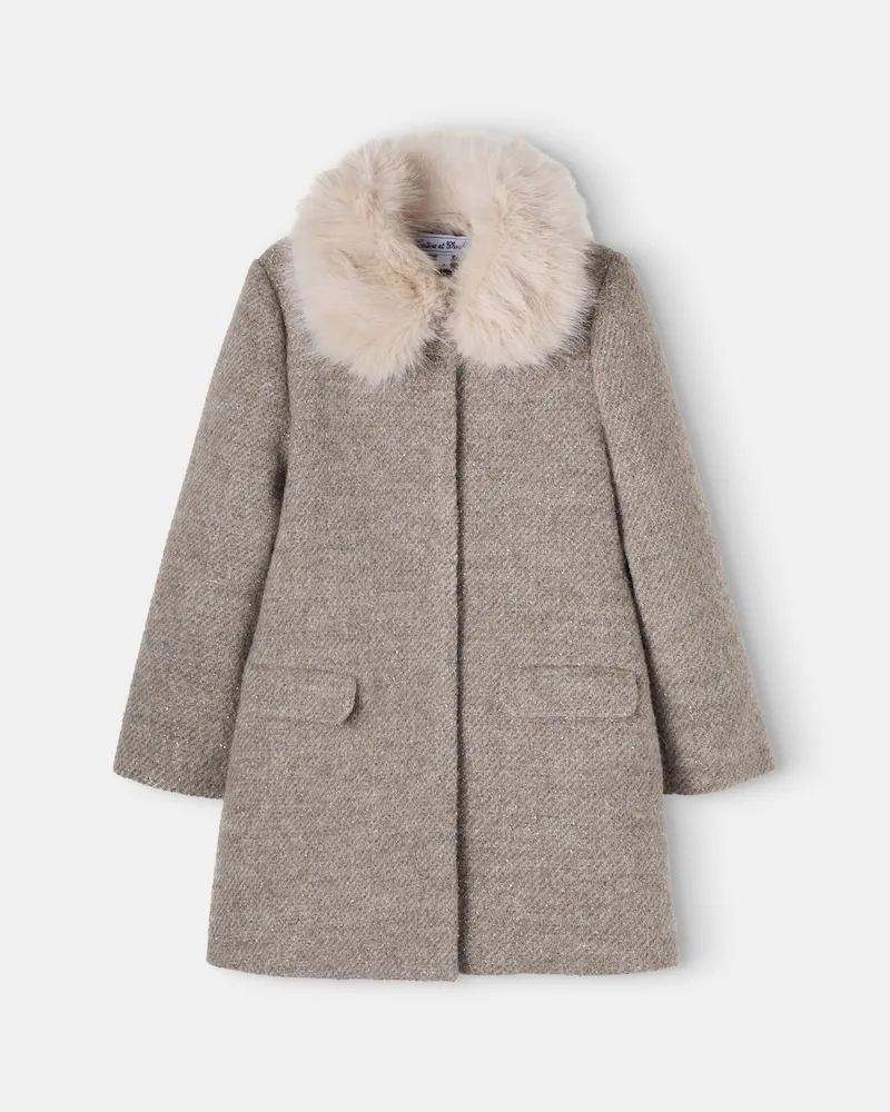 Tartine et Chocolat Mantel aus Tweed Grau