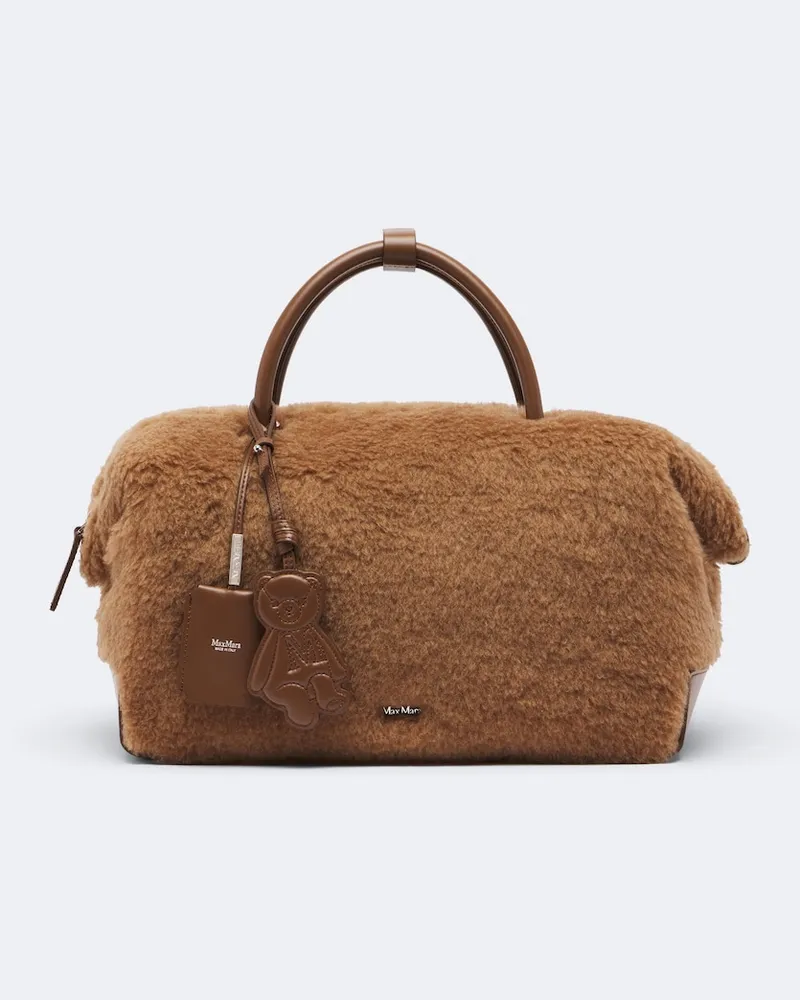 Max Mara Henkeltasche Large aus Teddyfleece Braun