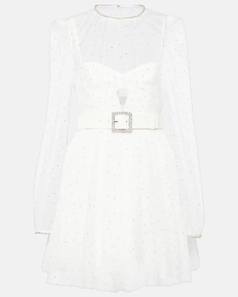 Rebecca Vallance Bridal Verziertes Minikleid Mirabella Weiß