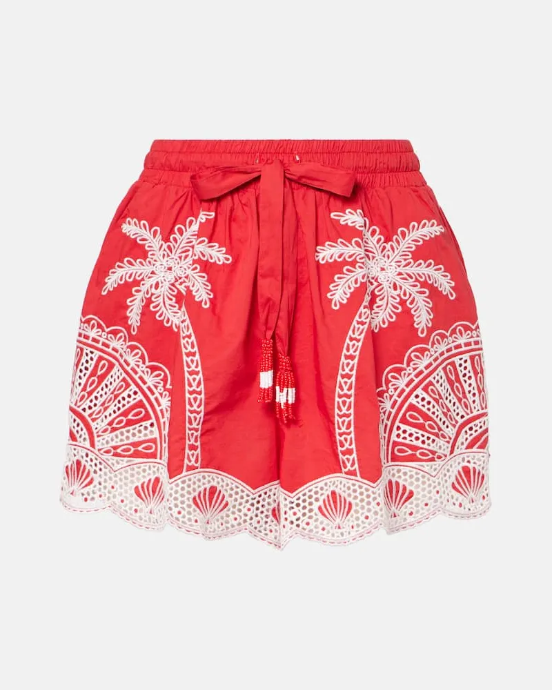 FARM Rio Shorts Palm Trees aus Baumwolle Rot