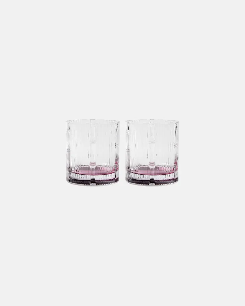 La DoubleJ Set Bamboo aus zwei Tumbler-Gläsern Transparent