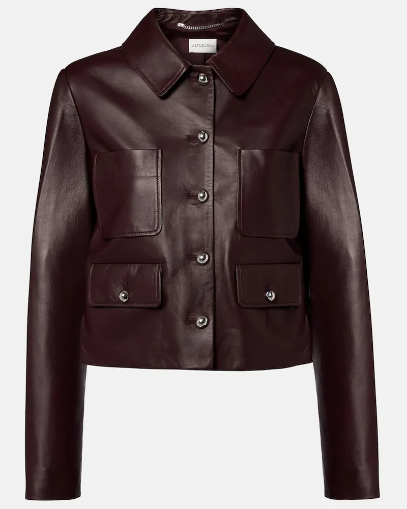Altuzarra Lederjacke Burgunderrot