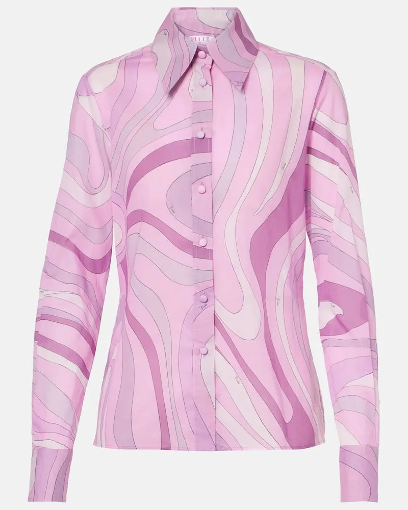 Emilio Pucci Bluse Orchidee aus Baumwollmusselin Rosa