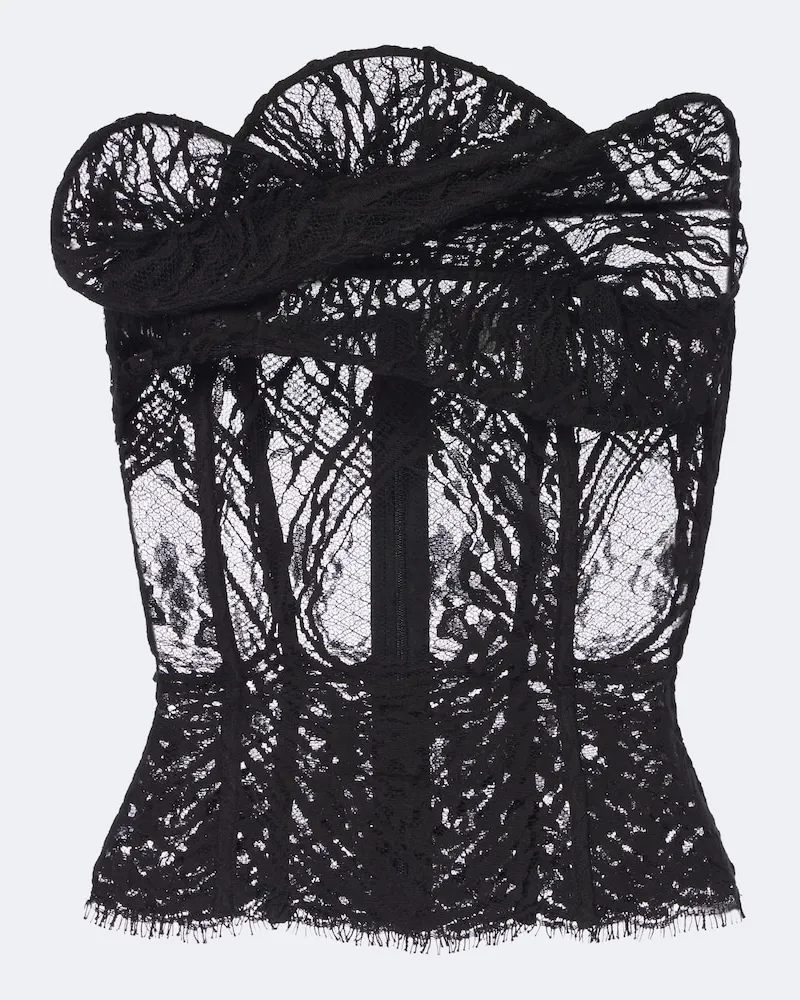 Magda Butrym Bustier-Top aus Spitze Schwarz