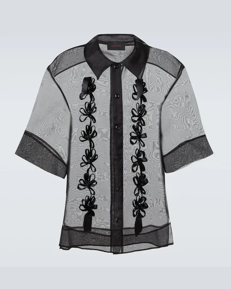 Simone Rocha Hemd aus Seide Schwarz