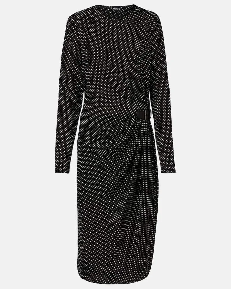 Tom Ford Midikleid aus Seide Schwarz