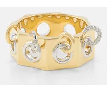 Ring Eyet aus 14kt Gelb- und Weissgold mit Diamanten