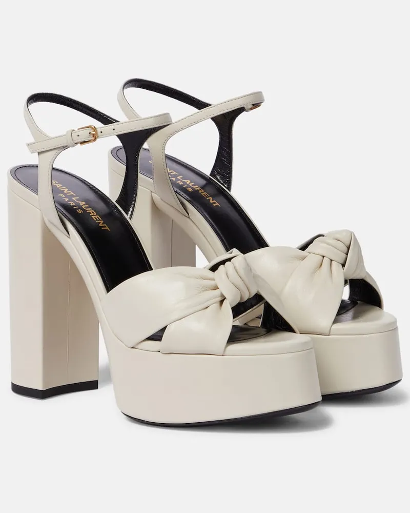 Saint Laurent Plateausandalen Bianca 125 aus Leder Weiß
