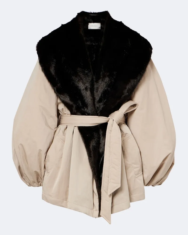 Magda Butrym Mantel mit Shearling Beige