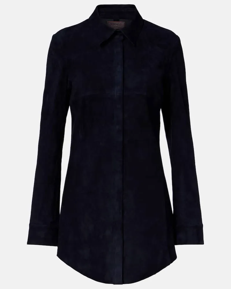 Stouls Hemdblusenkleid Geraldine aus Veloursleder Blau