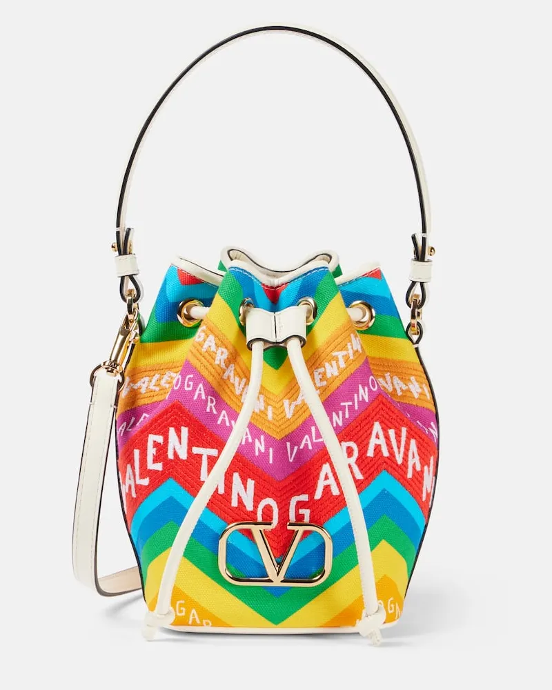 Valentino Garavani Bucket Bag VLogo Valentino Chevron 24 Mini Multicolor