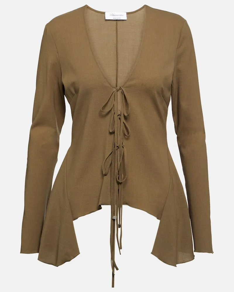 Blumarine Top aus einem Wollgemisch Grün