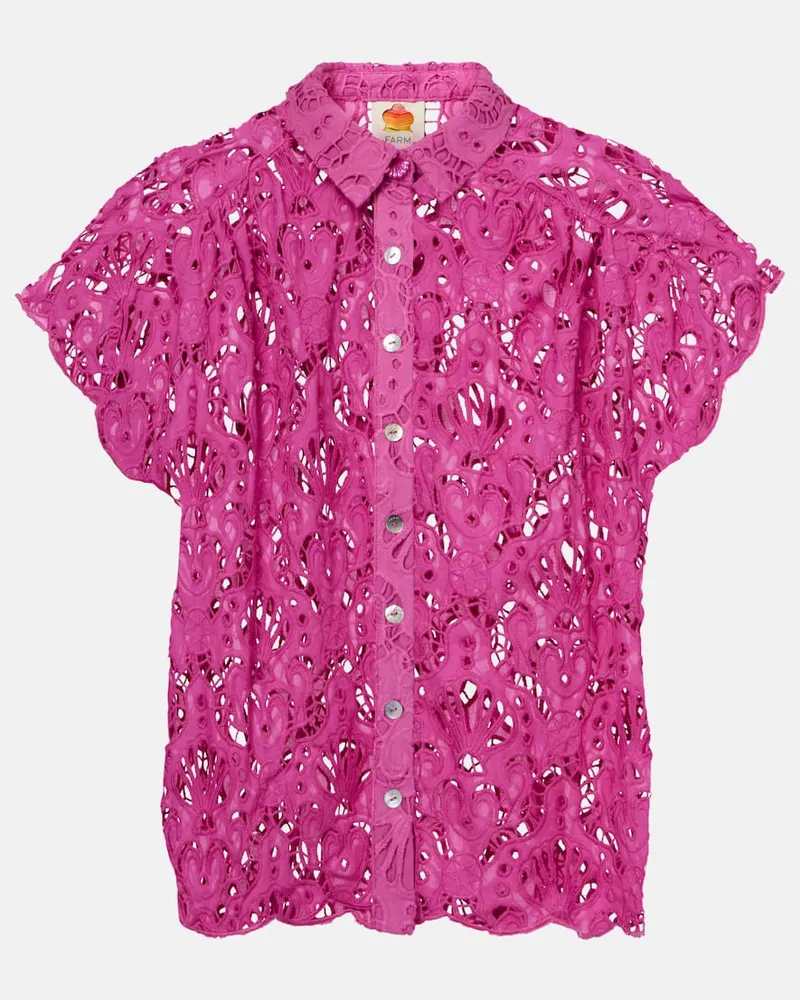 FARM Rio Hemd aus Baumwollspitze Rosa