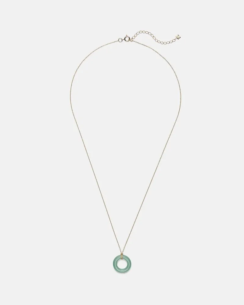 MATEO Halskette Donut aus 14kt Gelbgold mit Jade Gold