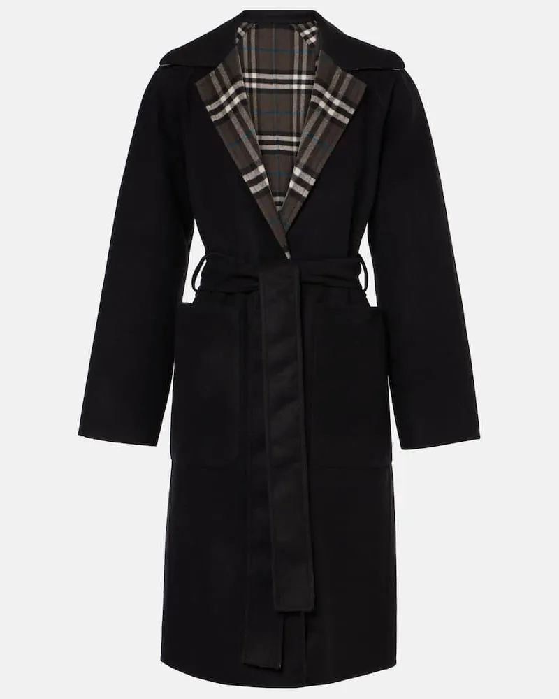 Burberry Mantel aus Wolle Schwarz