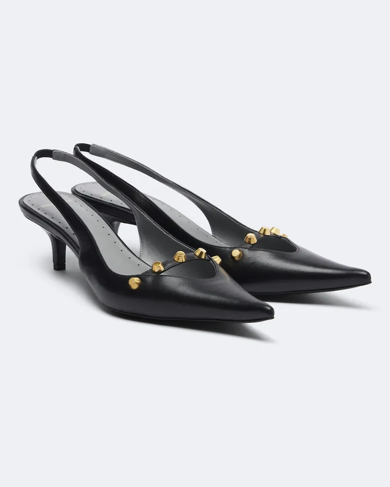 Balenciaga Verzierte Slingback-Pumps aus Leder Schwarz