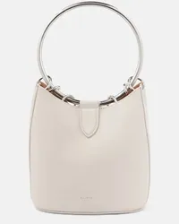 Alaïa Alaia Bucket-Bag Ring Medium aus Leder Weiss