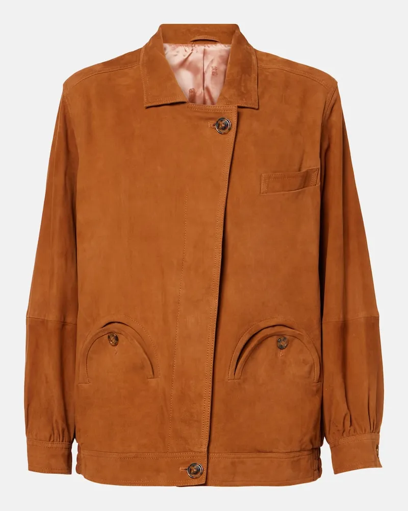 Blazé Milano Blazé Milano Bomberjacke Viva Cleo aus Veloursleder Braun