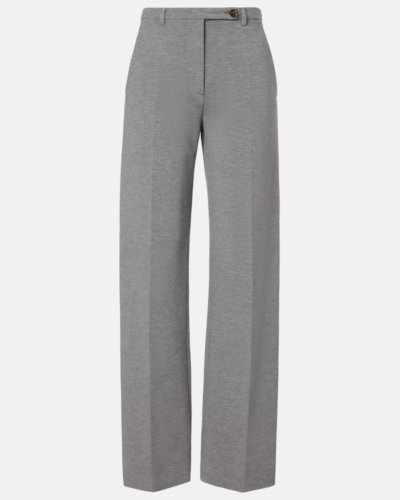 Miu Miu Weite High-Rise-Hose Grau