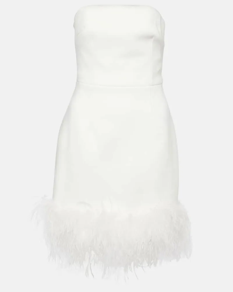 Rebecca Vallance Bridal Minikleid Evelyn mit Federn Weiß