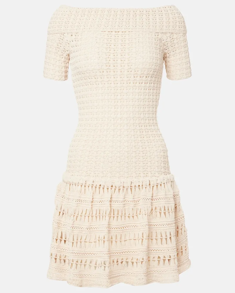 Isabel Marant Minikleid Charlottega aus Häkelstrick Weiß