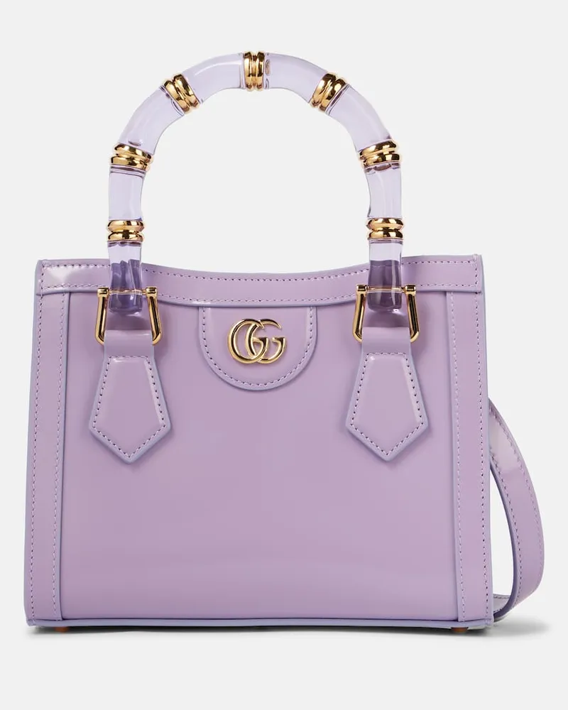 Gucci Tote Bag Diana Mini aus Leder Lila