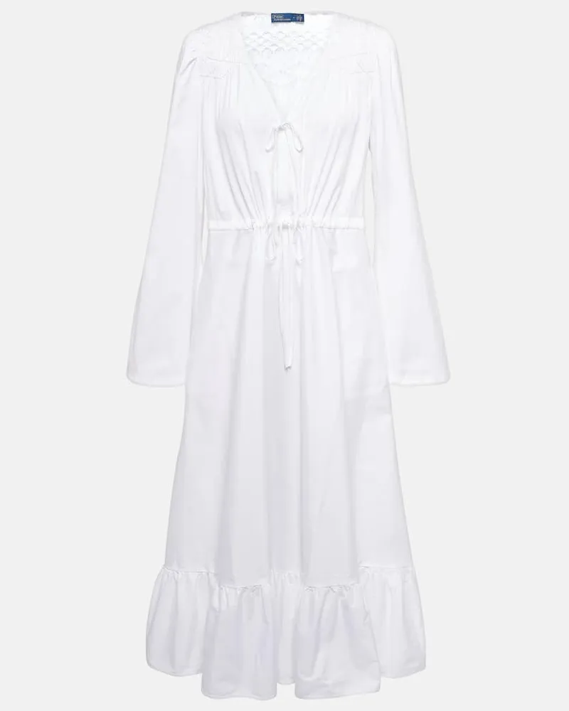 Ralph Lauren Midikleid aus Baumwolle Weiß