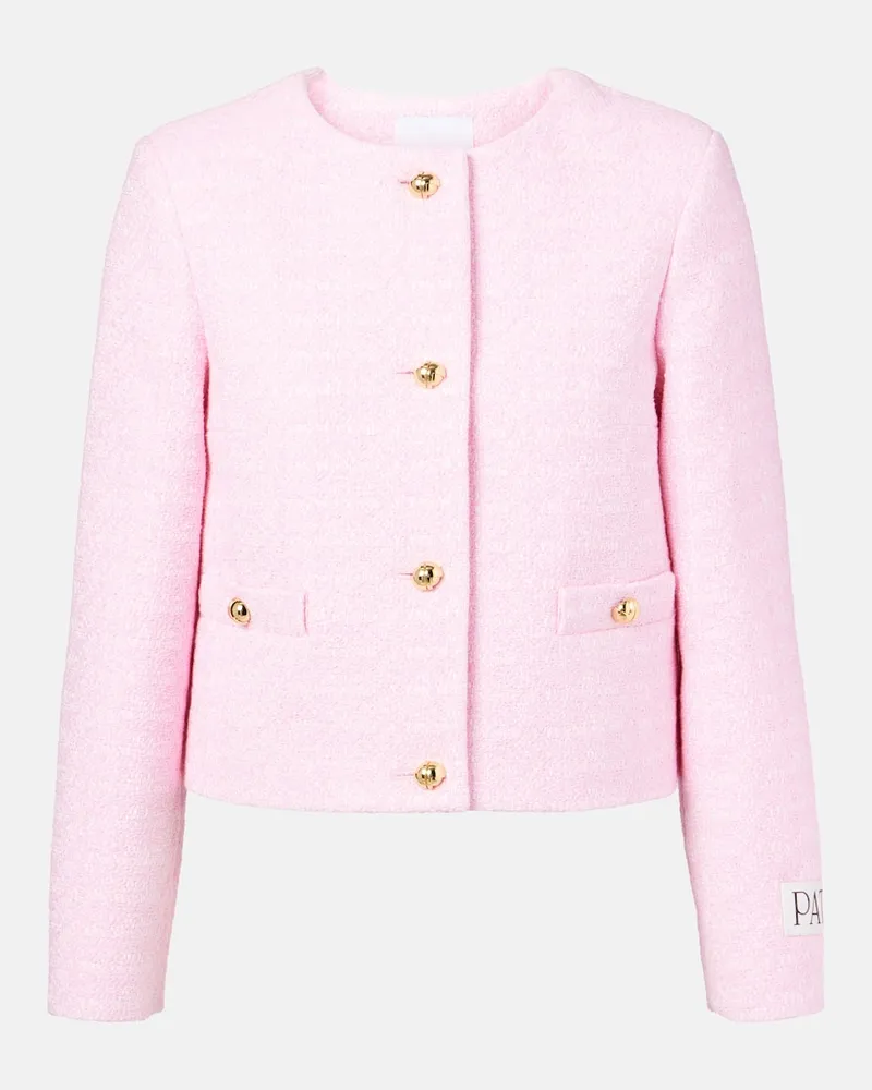 Patou Jacke aus Baumwoll-Tweed Rosa