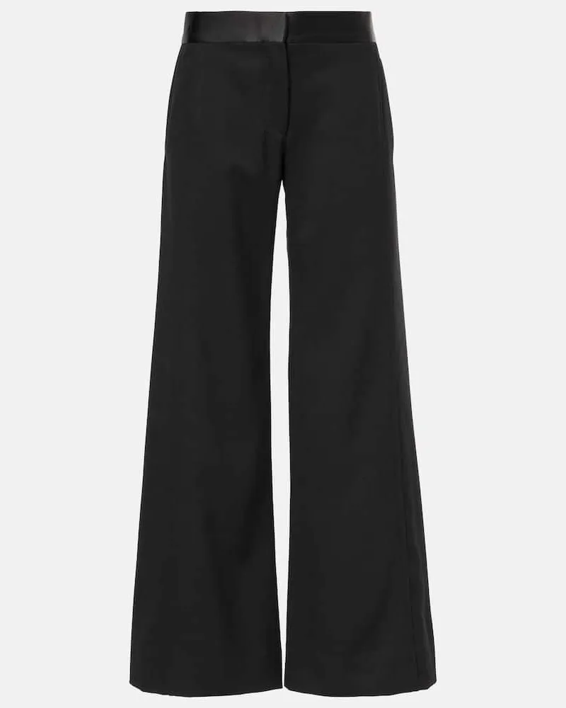 Victoria Beckham Weite Hose Side Panel Schwarz