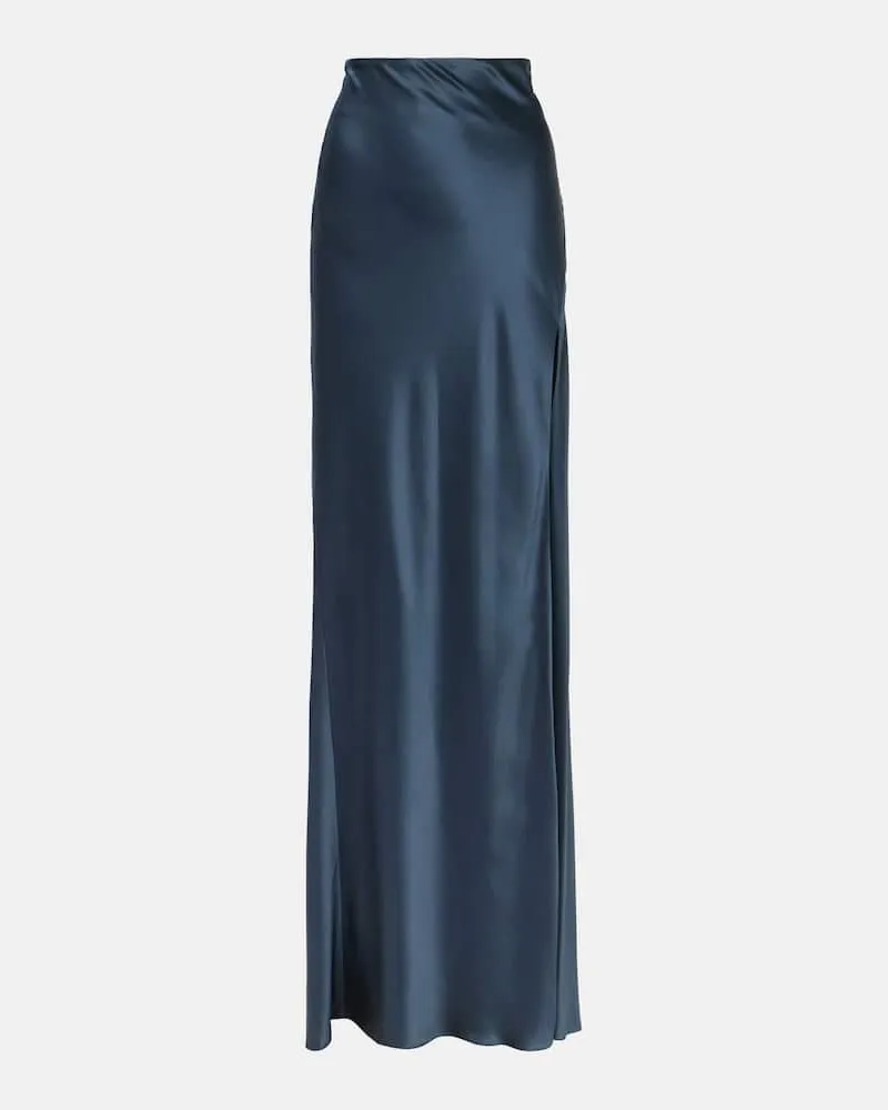 The Sei Maxirock aus Seidensatin Blau