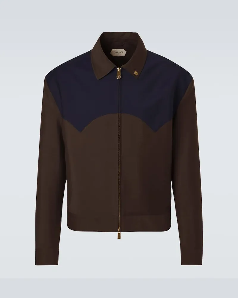 Versace Blouson Medusa aus Wolle und Mohair Braun