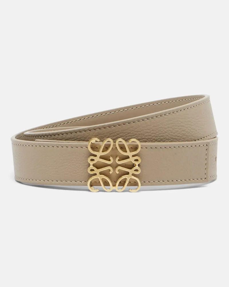 Loewe Gürtel Anagram Bombé aus Leder Beige