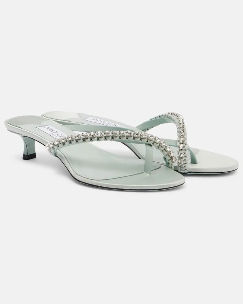 Jimmy Choo Sandalen Dila 35 mit Kristallen Grün