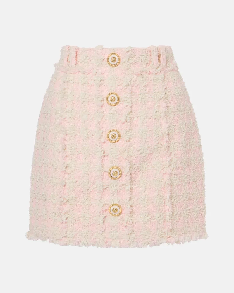 Balmain Minirock aus Tweed Rosa