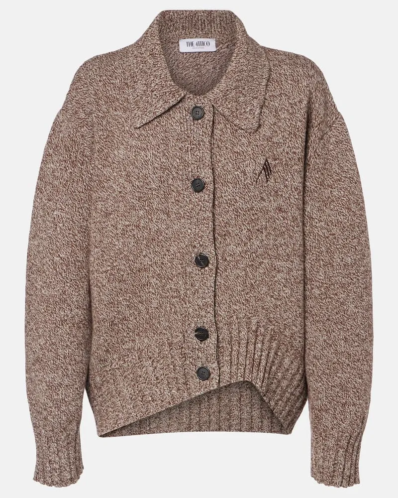 ATTICO Cardigan aus Wolle und Kaschmir Braun