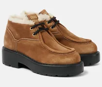 Ankle Boots Chunky aus Leder mit Shearling