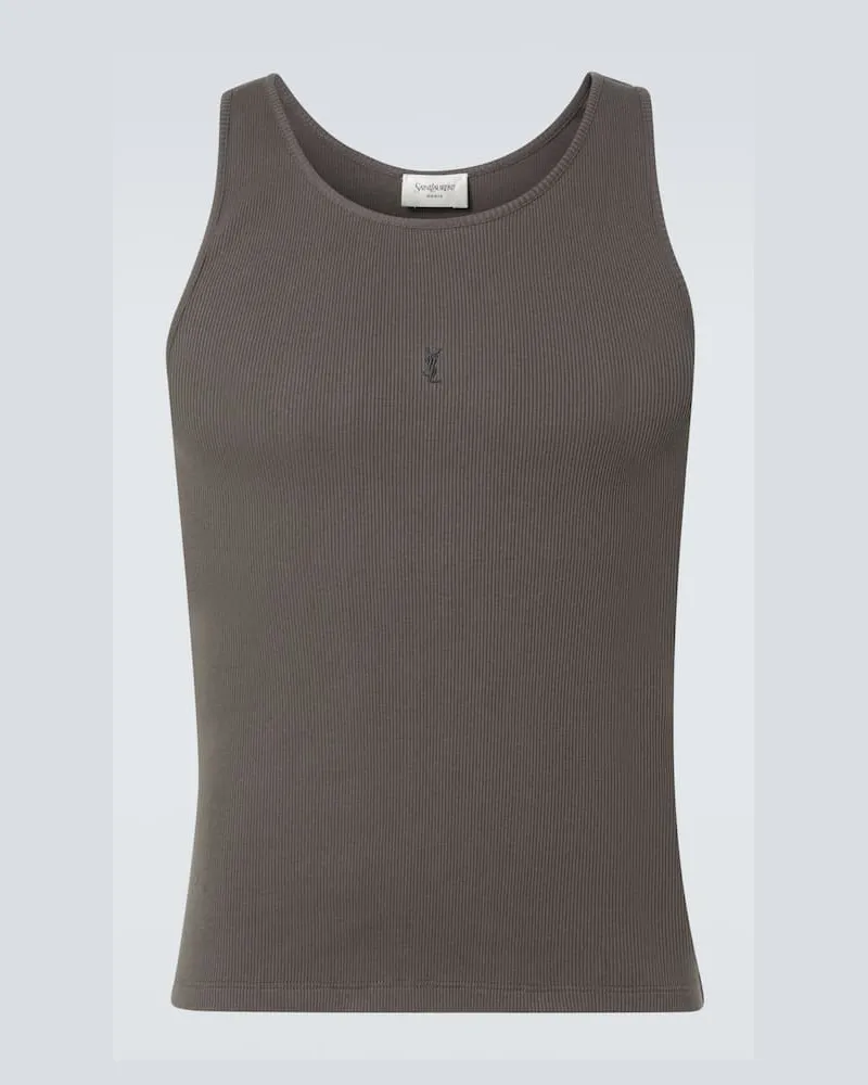 Saint Laurent Top aus Baumwolle Grau