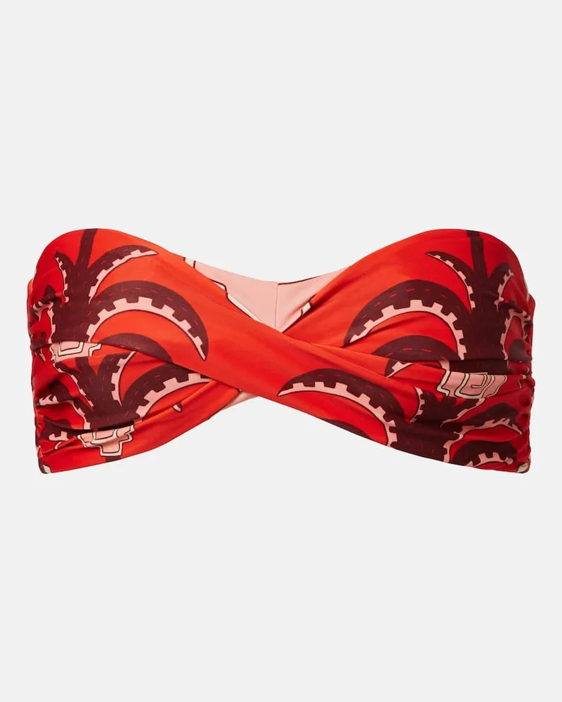 Johanna Ortiz Bedrucktes Bikini-Oberteil Rot