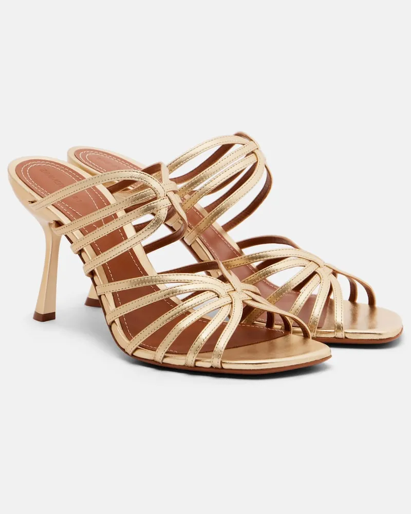 Zimmermann Sandalen Aura 85 aus Metallic-Leder Gold