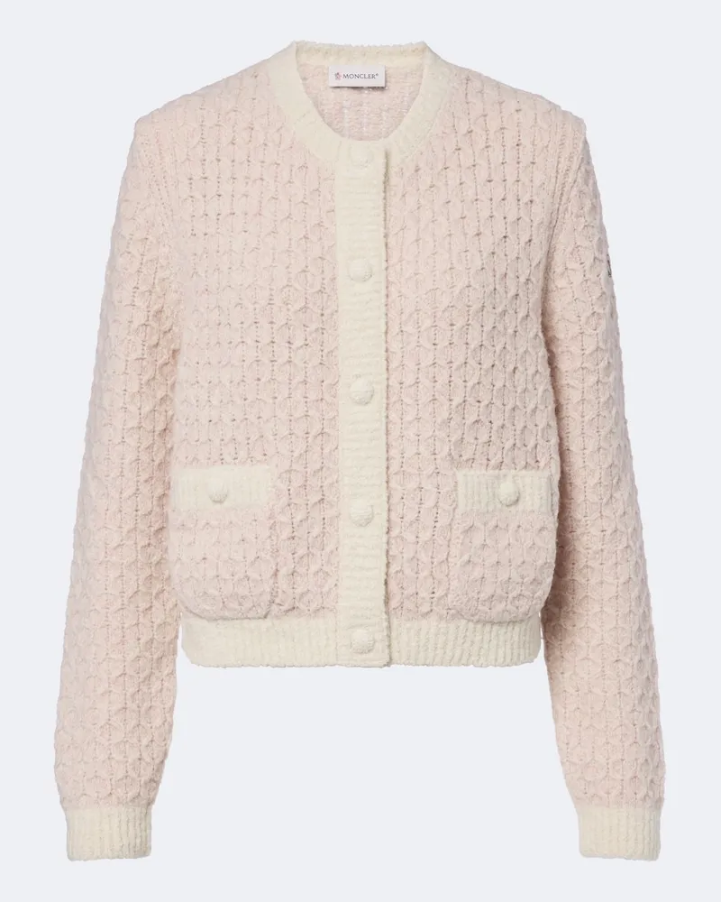 Moncler Cardigan aus einem Woll- und Alpakagemisch Rosa