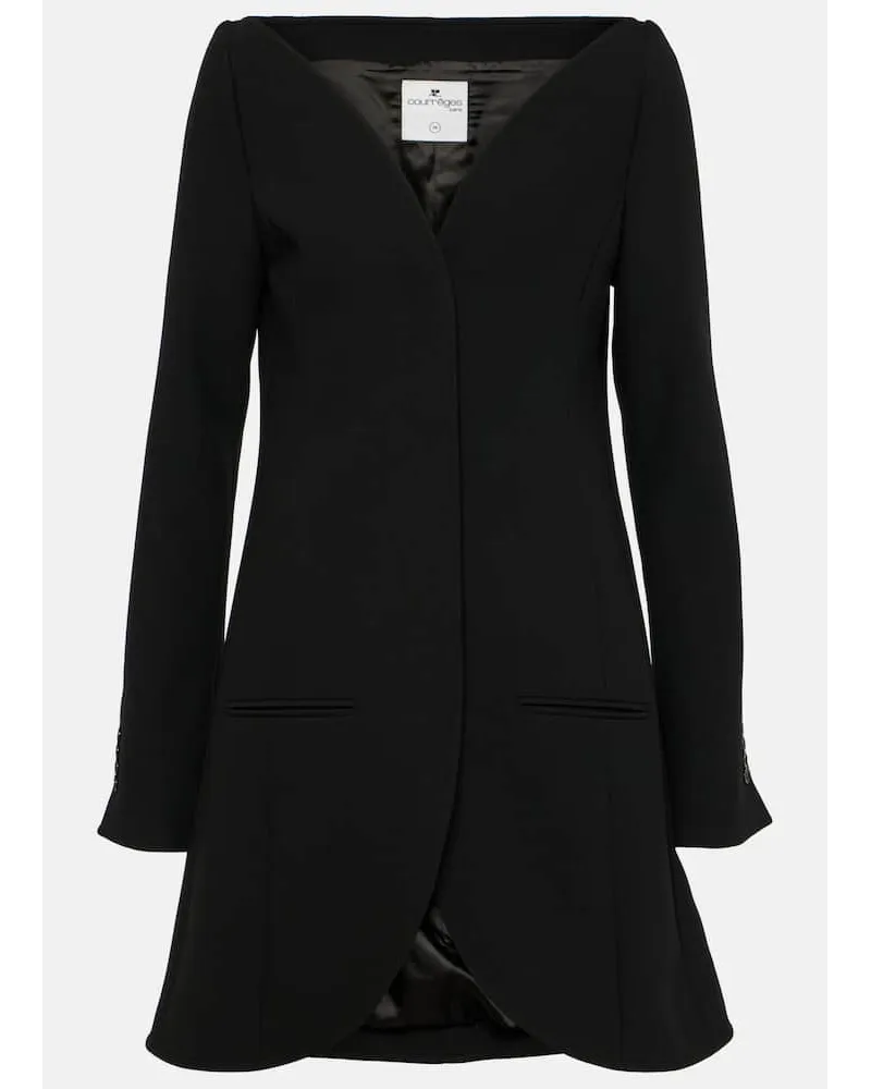 Courrèges Courrèges Mantel Ellipse aus Crêpe Schwarz