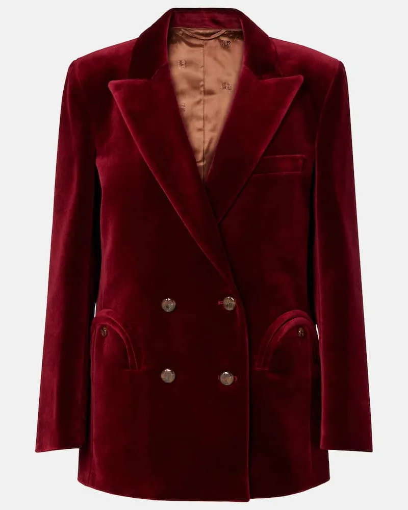 Blazé Milano Blazé Milano Blazer Everynight aus Baumwollsamt Burgunderrot