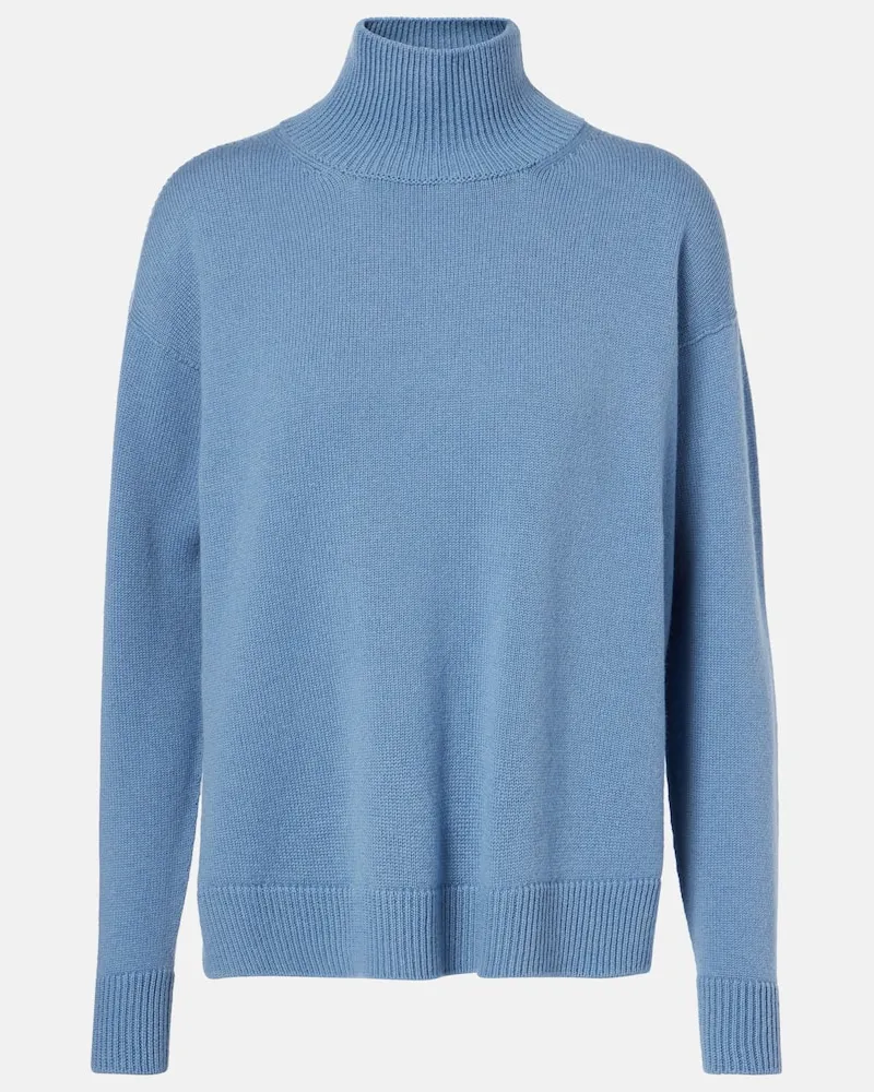 Max Mara Rollkragenpullover Marta aus Wolle und Kaschmir Blau