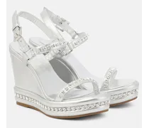 Verzierte Wedge-Sandalen Pyrastrass aus Metallic-Leder