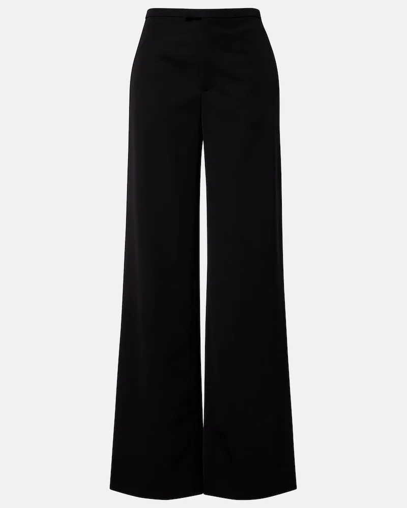 Gucci Weite Hose aus Wolle Schwarz