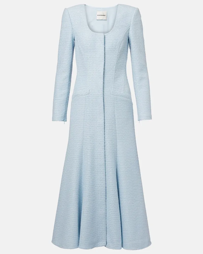 Roland Mouret Midikleid aus Jacquard Blau