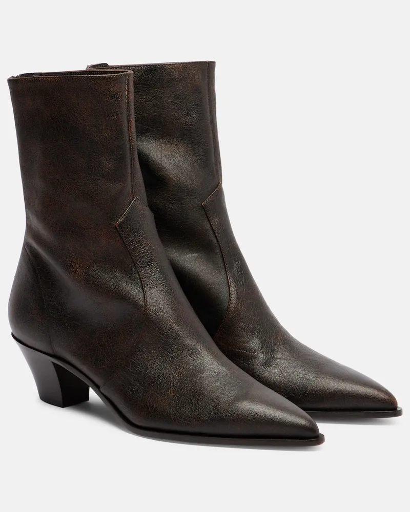 Aquazzura Ankle Boots Brunswick 45 aus Leder Braun