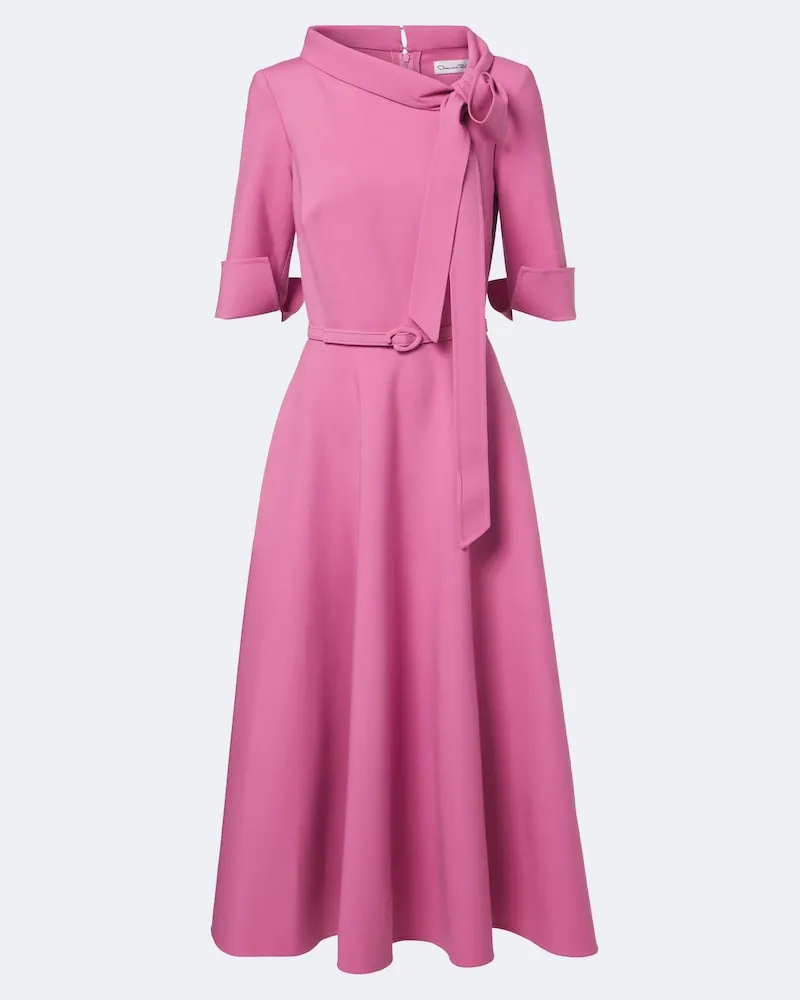 Oscar de la Renta Midikleid aus einem Wollgemisch Rosa